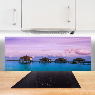 Kuchyňský skleněný panel Moře Architektura