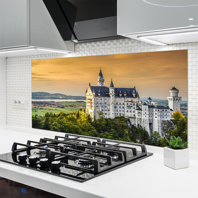 Kuchyňský skleněný panel Palác Hory Krajina