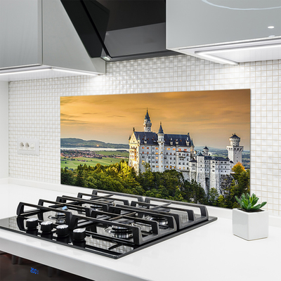 Kuchyňský skleněný panel Palác Hory Krajina