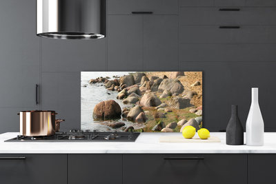 Kuchyňský skleněný panel Kameny Moře Krajina