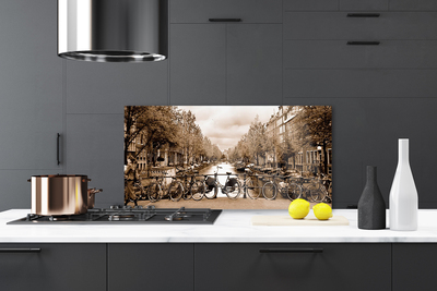 Kuchyňský skleněný panel Řeka Kolo Stromy Krajina