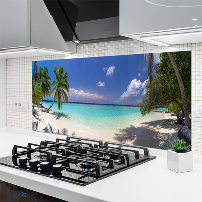 Kuchyňský skleněný panel Moře Pláž Palma Krajina