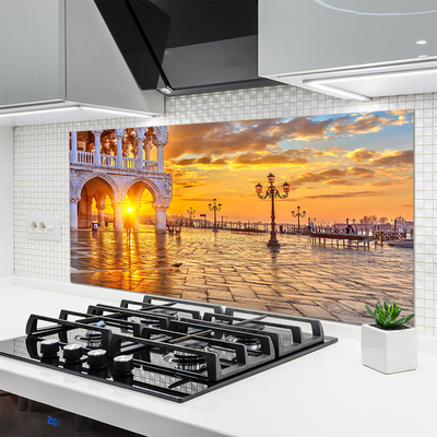 Kuchyňský skleněný panel Park Slunce Architektura