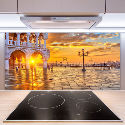 Kuchyňský skleněný panel Park Slunce Architektura