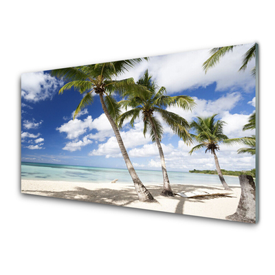 Kuchyňský skleněný panel Moře Pláž Palma Krajina