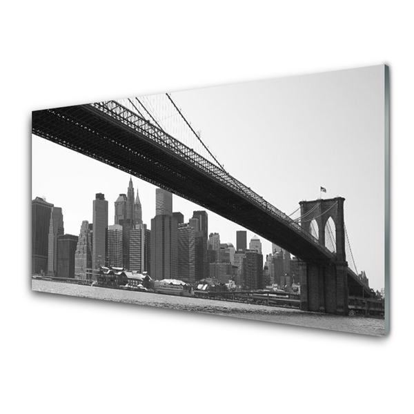Kuchyňský skleněný panel Most Město Architektura