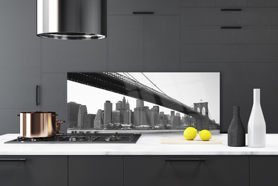 Kuchyňský skleněný panel Most Město Architektura