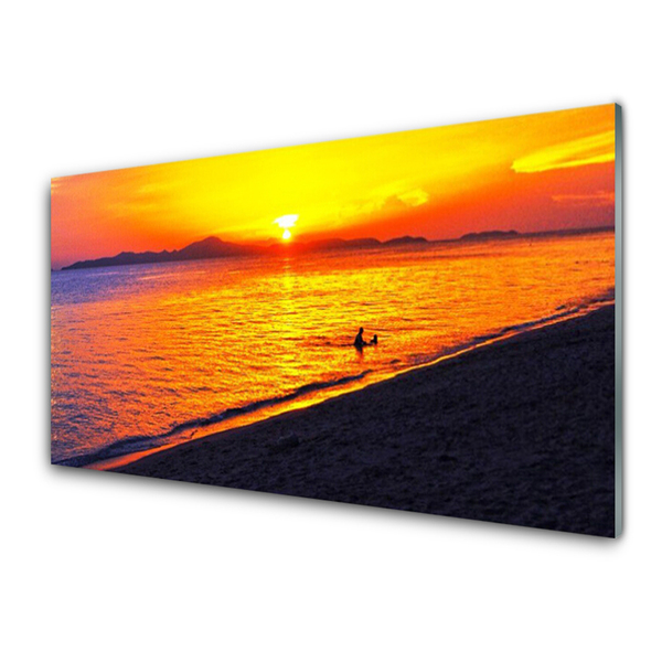 Kuchyňský skleněný panel Moře Slunce Pláž Krajina