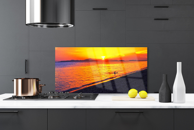 Kuchyňský skleněný panel Moře Slunce Pláž Krajina