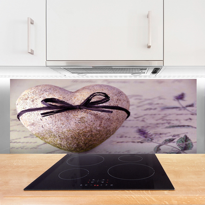 Kuchyňský skleněný panel Srdce Kámen Umění