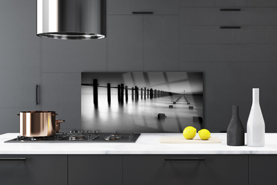 Kuchyňský skleněný panel Mlha Molo Architektura