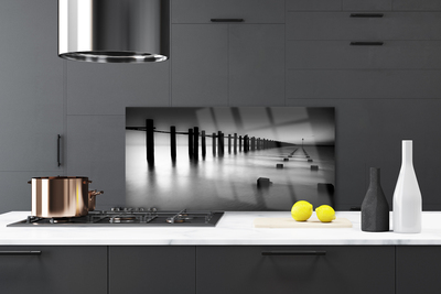 Kuchyňský skleněný panel Mlha Molo Architektura