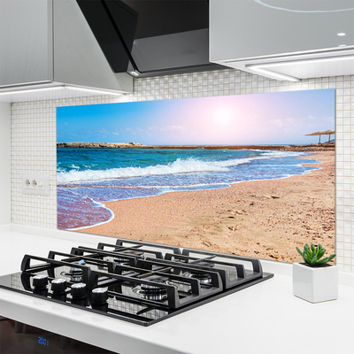 Kuchyňský skleněný panel Oceán Pláž Krajina