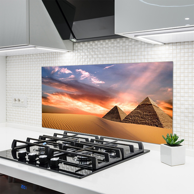 Kuchyňský skleněný panel Poušť Pyramidy