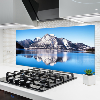 Kuchyňský skleněný panel Jezero Hory Krajina