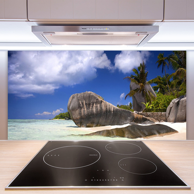 Kuchyňský skleněný panel Skály Pláž Krajina