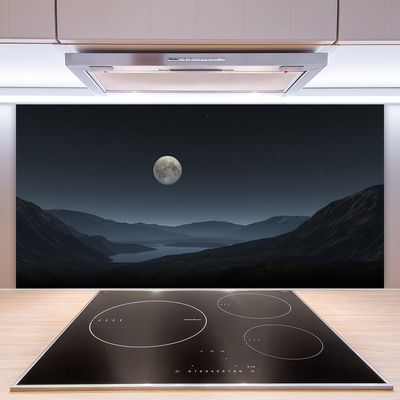 Kuchyňský skleněný panel Noc Měsíc Krajina
