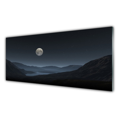 Kuchyňský skleněný panel Noc Měsíc Krajina