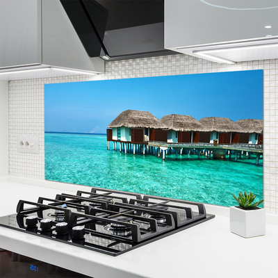 Kuchyňský skleněný panel Moře Architektura