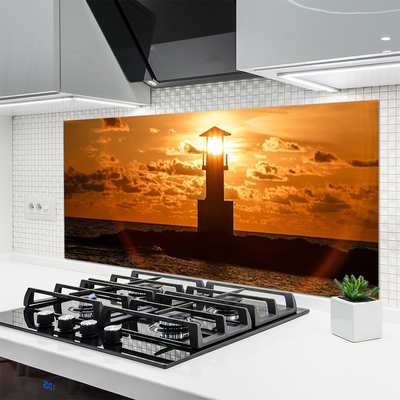 Kuchyňský skleněný panel Maják Architektura