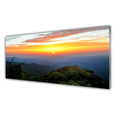 Kuchyňský skleněný panel Hora Les Krajina
