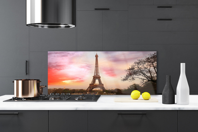 Kuchyňský skleněný panel Eiffelova Věž Architektura