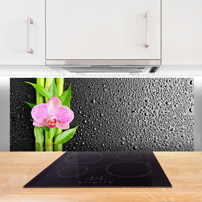 Kuchyňský skleněný panel Bambus Stonke Květ Rostlina