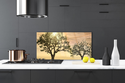 Kuchyňský skleněný panel Stromy Příroda