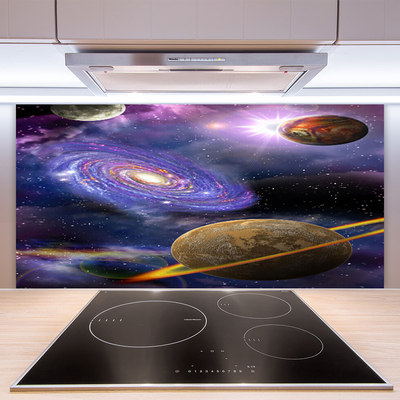 Kuchyňský skleněný panel Vesmír