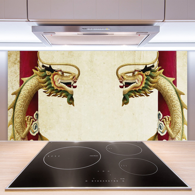 Kuchyňský skleněný panel Drak Umění