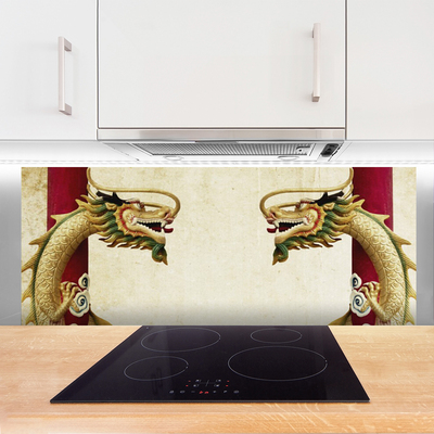Kuchyňský skleněný panel Drak Umění