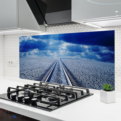 Kuchyňský skleněný panel Koleje Architektura