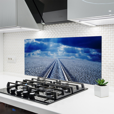 Kuchyňský skleněný panel Koleje Architektura