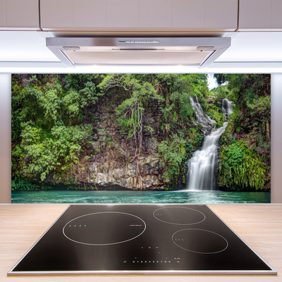 Kuchyňský skleněný panel Vodopád Skála Příroda