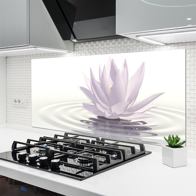 Kuchyňský skleněný panel Květ Voda Umění