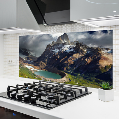 Kuchyňský skleněný panel Hora Záliv Krajina