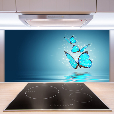 Skleněné obklady do kuchyně Motýli Voda Umění