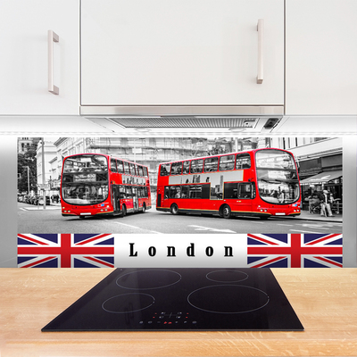 Skleněné obklady do kuchyně Londýn Autobus Umění