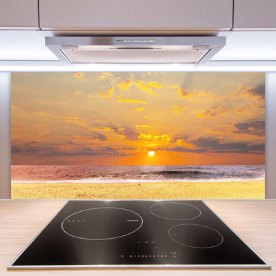 Skleněné obklady do kuchyně Moře Pláž Slunce Krajina