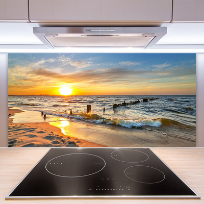Skleněné obklady do kuchyně Moře Západ Slunce Pláž