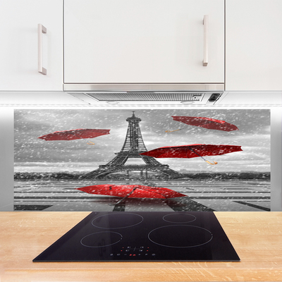 Skleněné obklady do kuchyně Eiffelova Věž Paříž Deštník