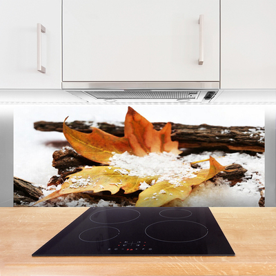 Skleněné obklady do kuchyně List Les Podzim Příroda