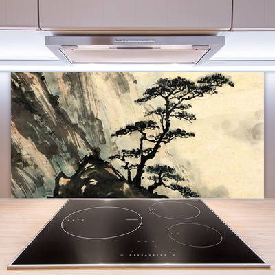 Skleněné obklady do kuchyně Malovaný Strom Umění