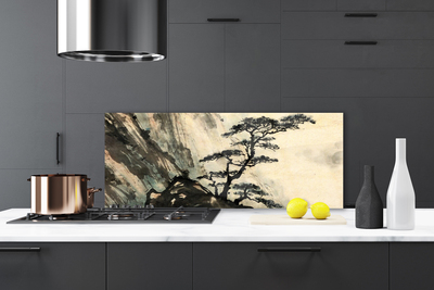 Skleněné obklady do kuchyně Malovaný Strom Umění