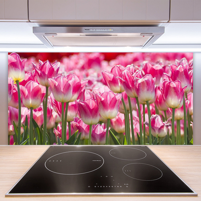 Skleněné obklady do kuchyně Tulipány Květiny Příroda