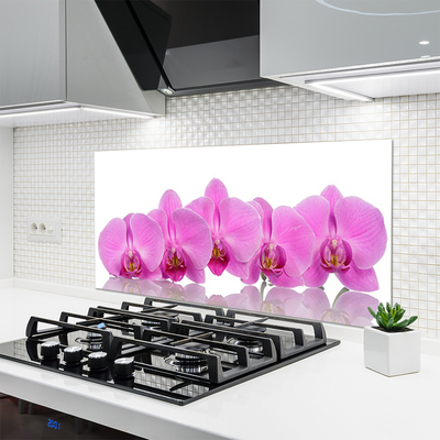 Skleněné obklady do kuchyně Růžová Orchidej Květiny