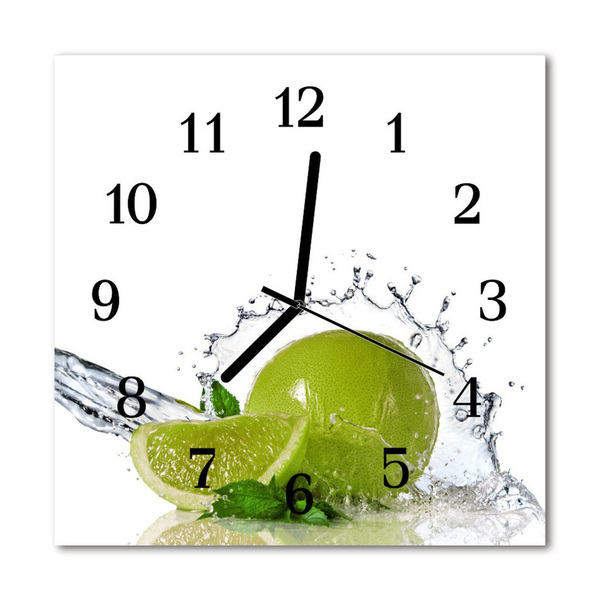 Skleněné hodiny čtvercové Vodní limonka