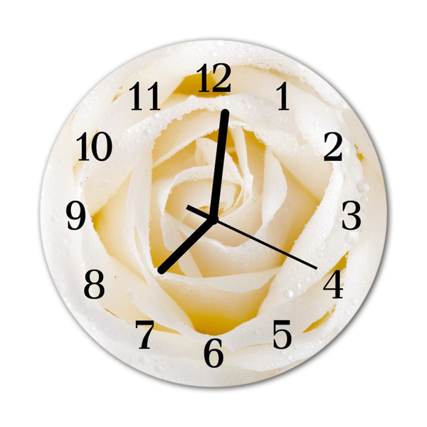 Skleněné hodiny kulaté růže