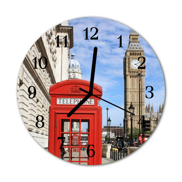 Skleněné hodiny kulaté Londýn