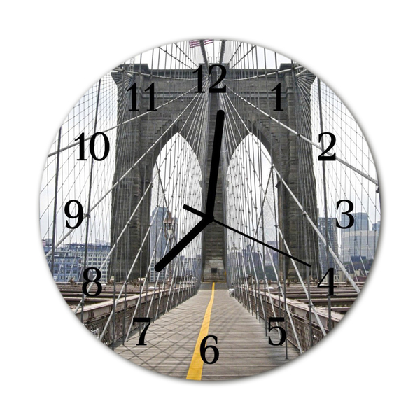 Nástenné skleněné hodiny Brooklynský most